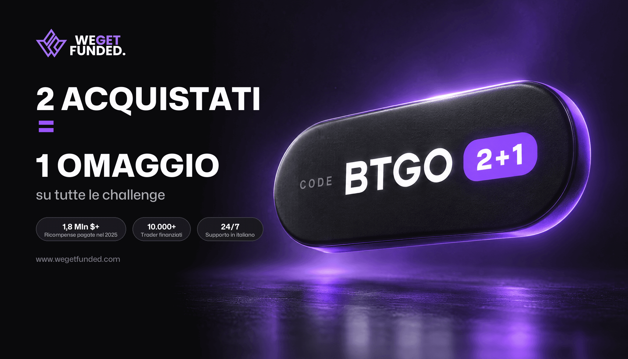 Acquista 2 challenge, 1 in omaggio con il codice promo BTGO